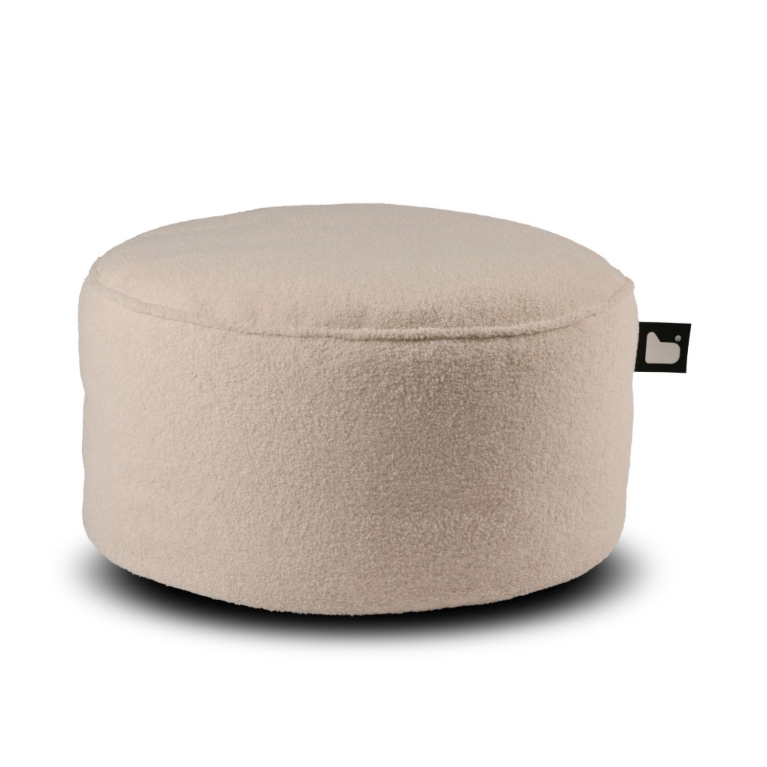 b-bag Extreme Lounging Sitzhocker b-poufe Teddy Ivory Indoor-Hocker aus Teddy-Stoff