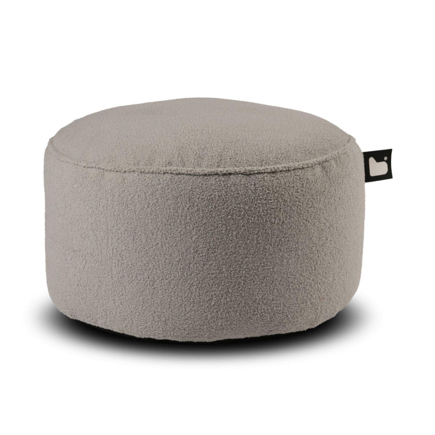 b-bag Extreme Lounging Sitzhocker b-poufe Teddy Soft Grey Indoor-Hocker aus Teddy-Stoff