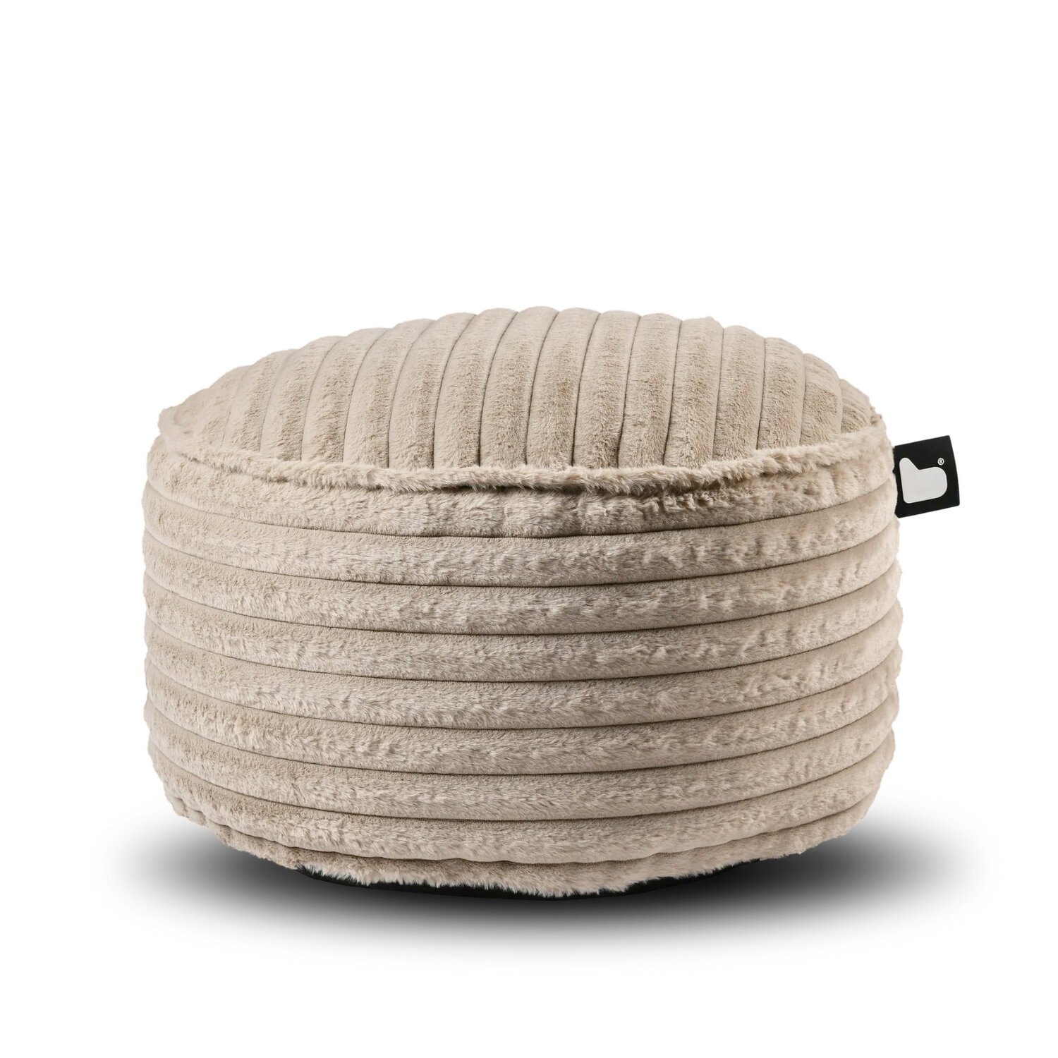 b-bag Extreme Lounging Sitzsack b-poufe Cord Natural Indoor-Hocker aus Rippenstoff