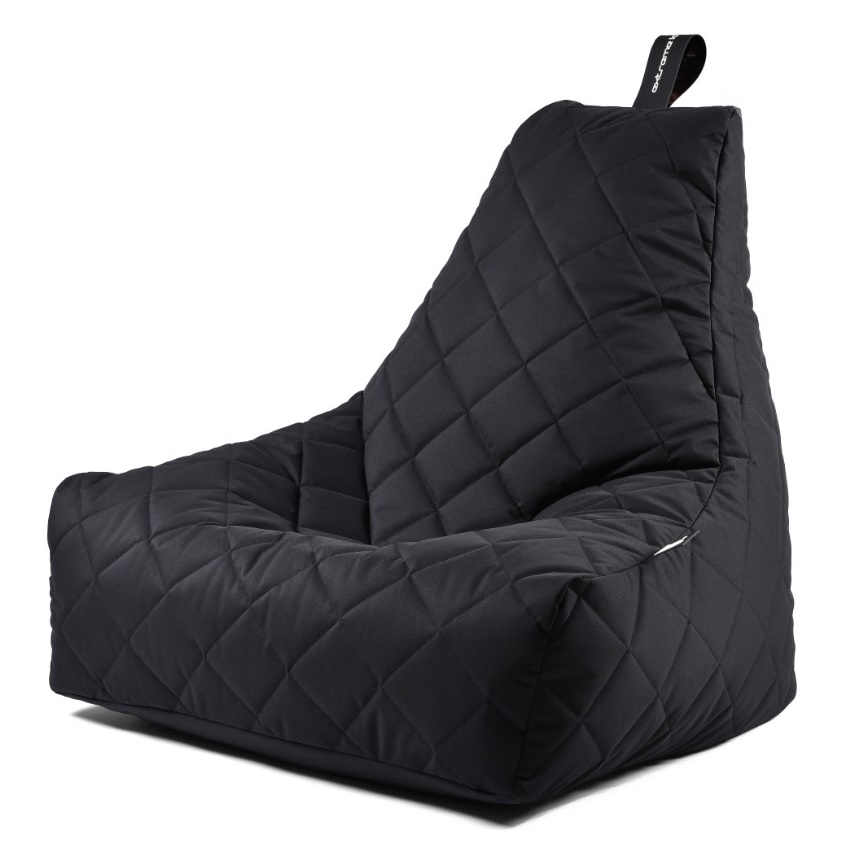 b-bag extreme lounging Sitzsack mighty-b Black - Quilted In & Outdoor wasserabweisend