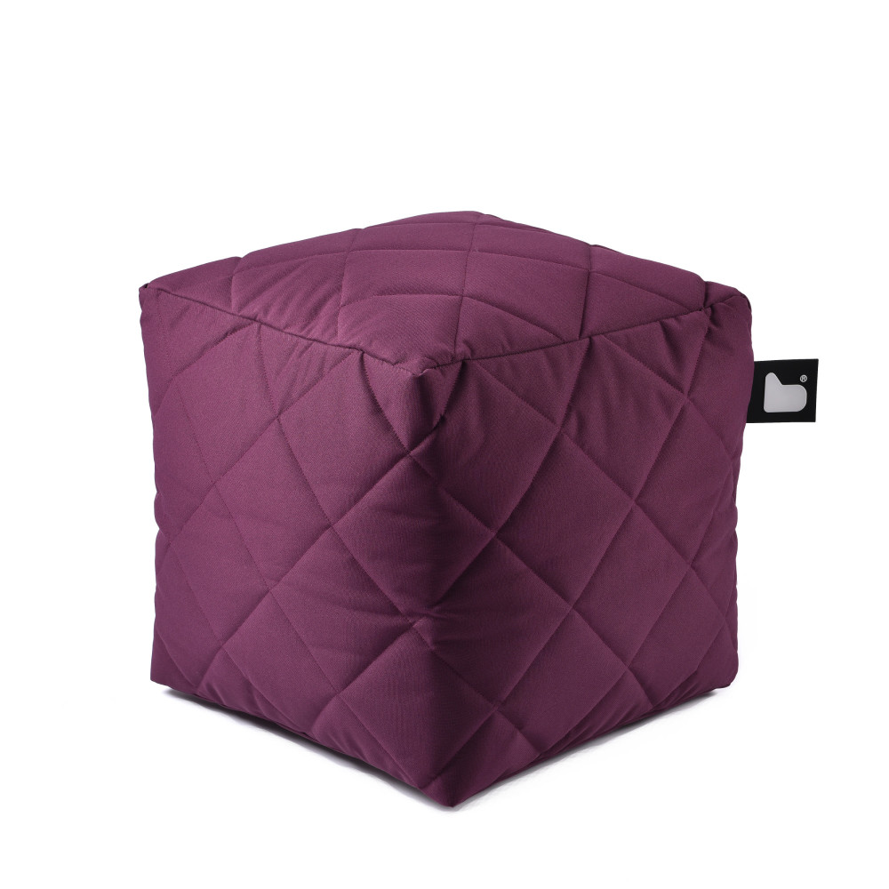 b-box extreme lounging Sitzwürfel Berry - Quilted In & Outdoor wasserabweisend