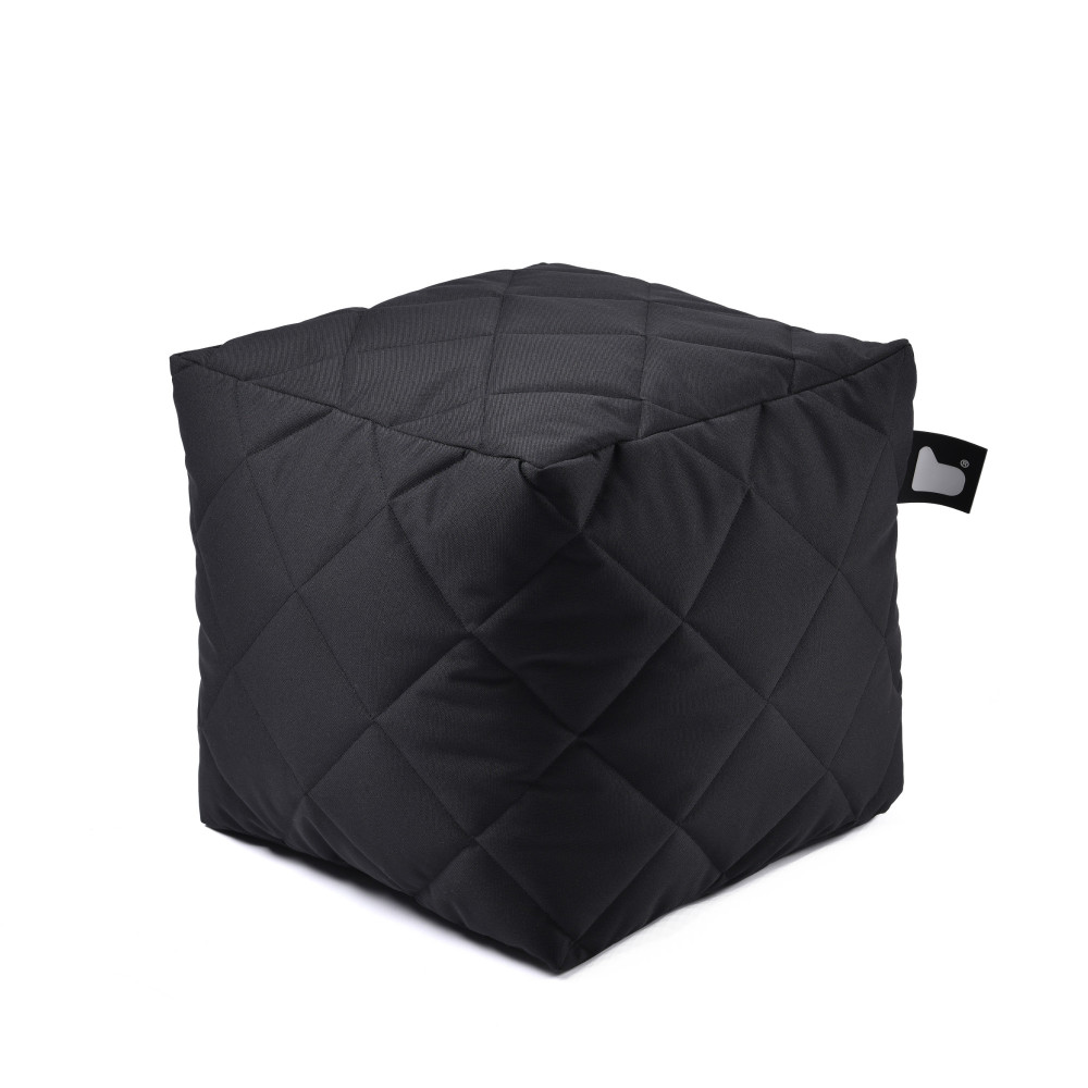 b-box extreme lounging Sitzwürfel Black - Quilted In & Outdoor wasserabweisend