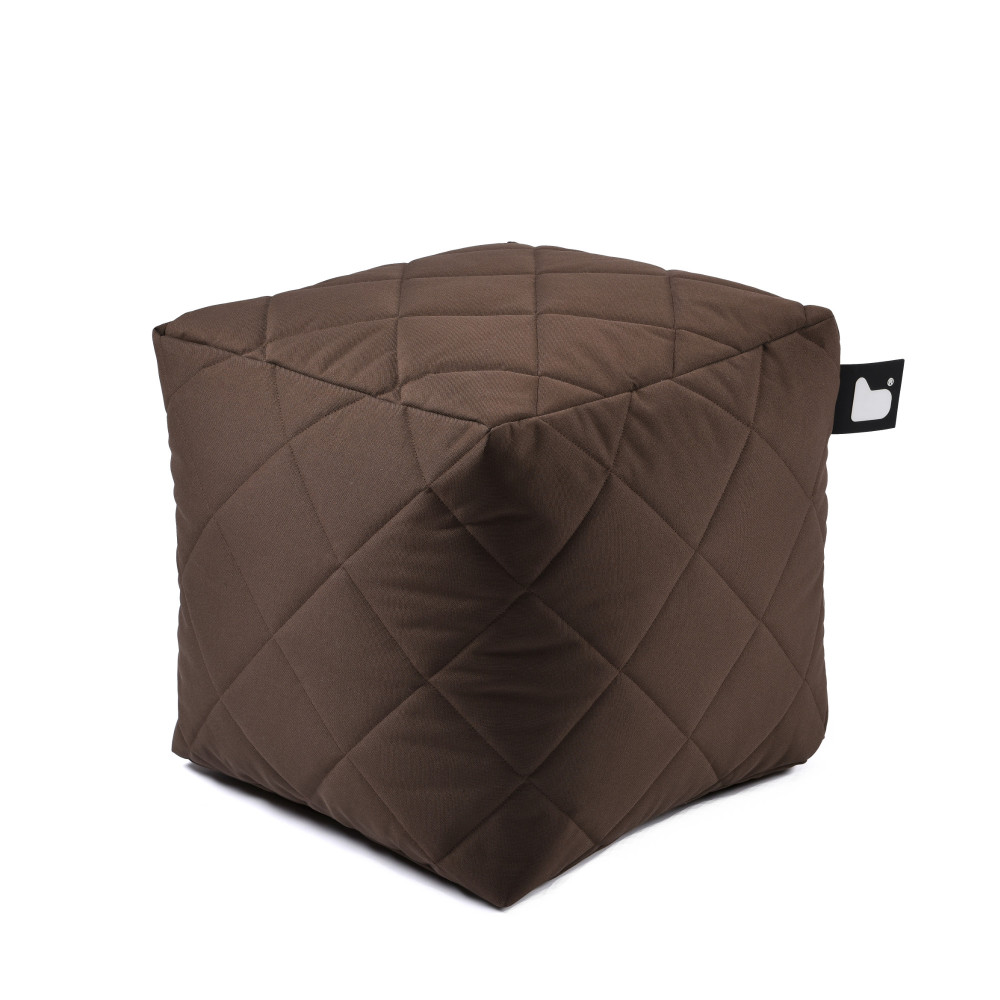 b-box extreme lounging Sitzwürfel Brown - Quilted In & Outdoor wasserabweisend