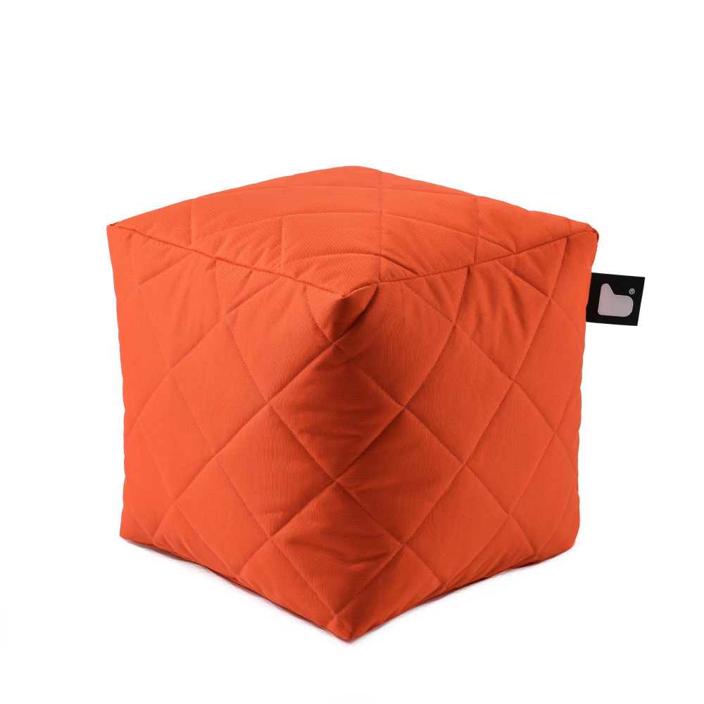 b-box extreme lounging Sitzwürfel Orange - Quilted In & Outdoor wasserabweisend