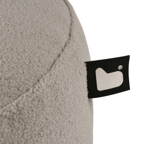 b-bag Extreme Lounging Sitzhocker b-poufe Teddy Soft Grey Indoor-Hocker aus Teddy-Stoff